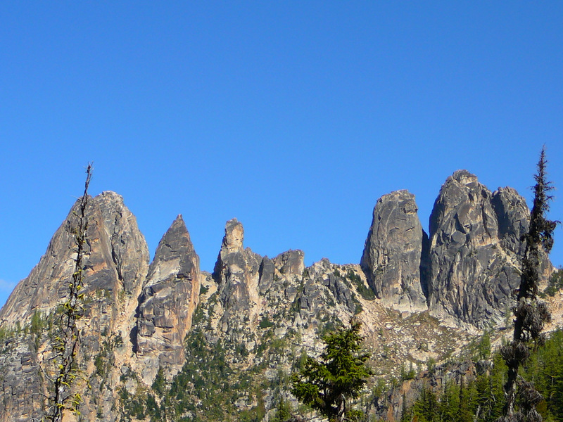 View of the spires from Blue Lake