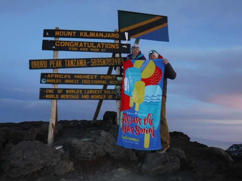 The ATLS towel also made it to the top of Africa