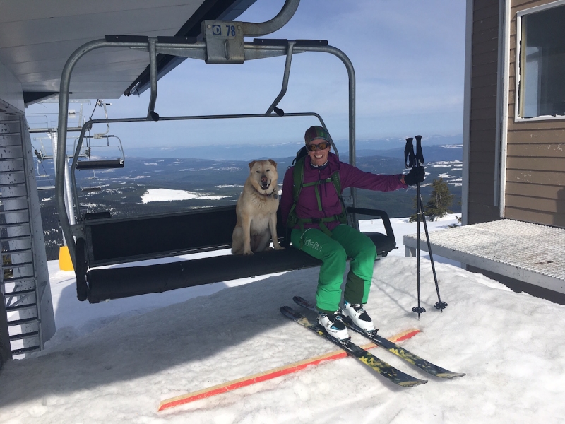 Uphill skiing at Big White